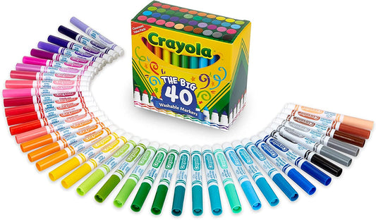 Ultra Clean Washable Markers (40Ct), Coloring Markers for Kids, Coloring Book Marker Set, Gifts for Kids, Ages 3+