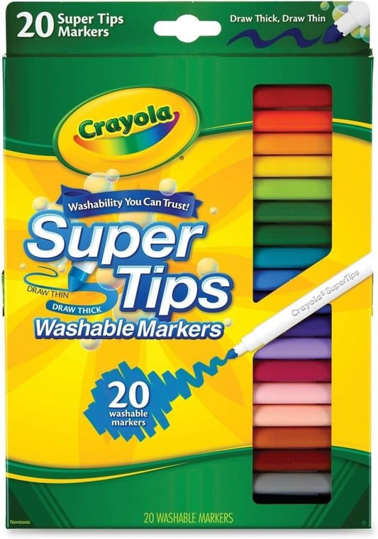 588106 Washable Super Tips Markers, Assorted, 20/Set